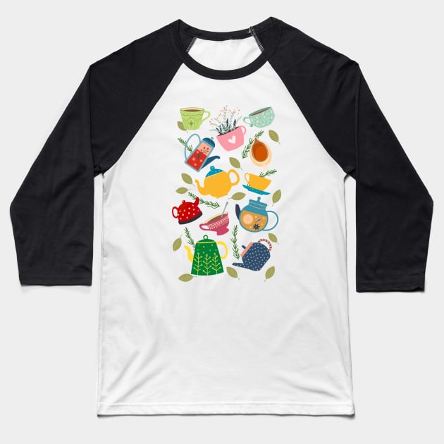 Tea Time Baseball T-Shirt by leBoosh-Designs